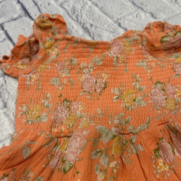 Floral Orange Kids Dress - Picture 4 of 5